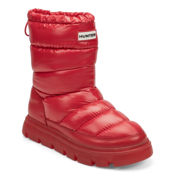 NEW HUNTER Waterproof Maribel Puffer Snow Boots in red for women 1025 8m4 - Picture 5 of 6